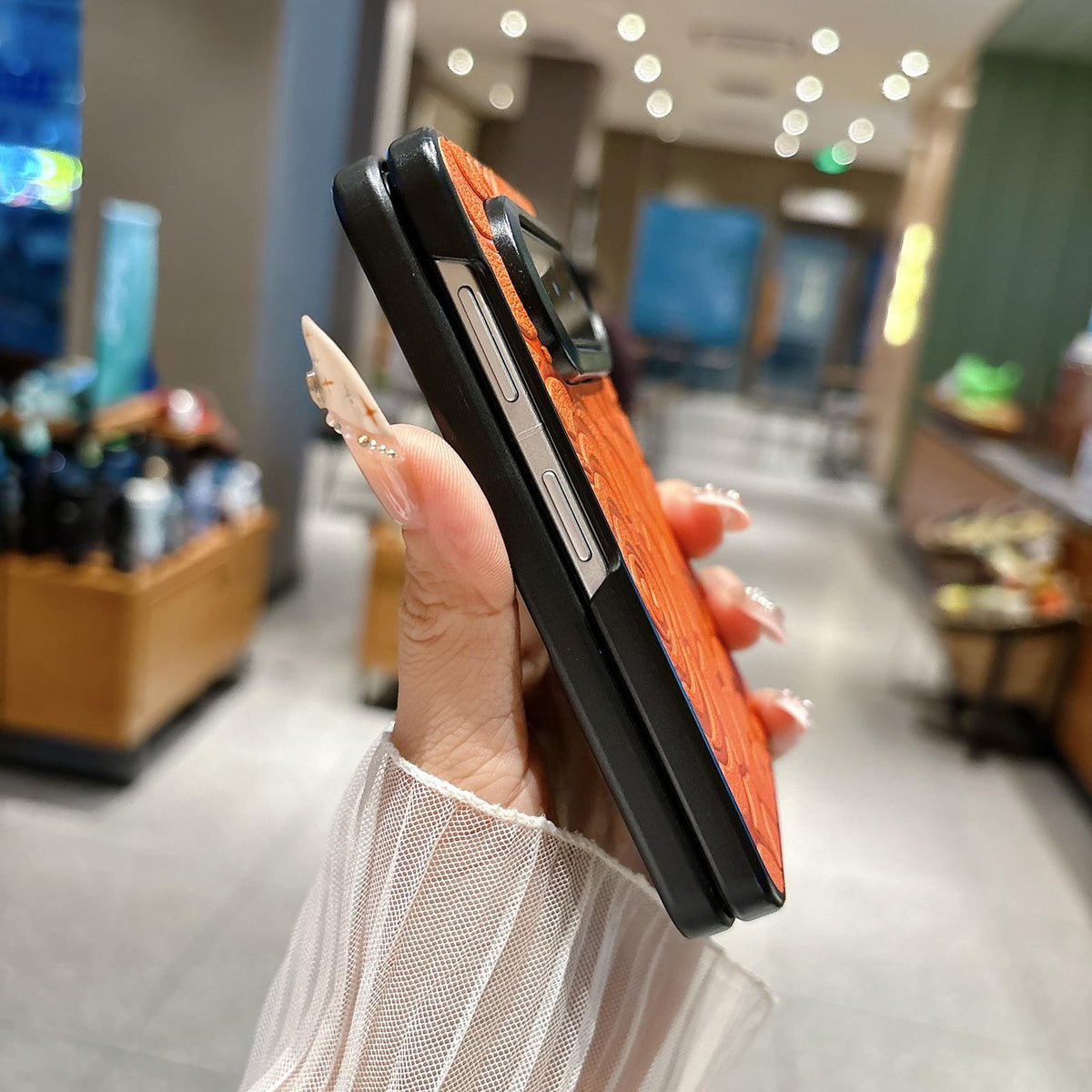 For Huawei Pura X Max Impression Camellia Pattern Protective Phone Case - Black - EDA007634106C