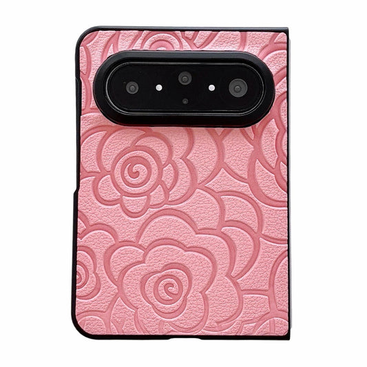 For Huawei Pura X Max Impression Camellia Pattern Protective Phone Case - Pink - EDA007634106E