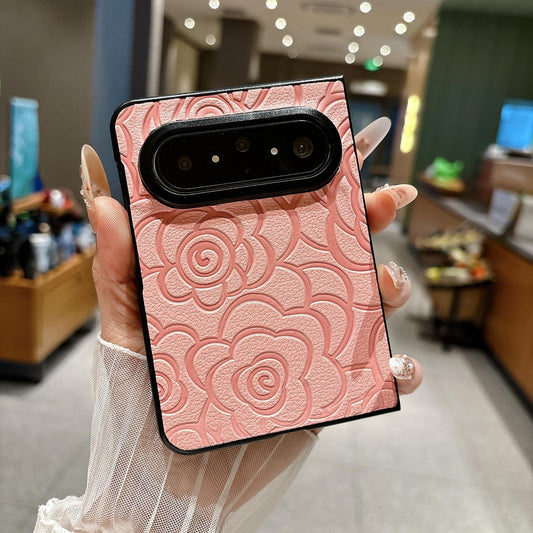 For Huawei Pura X Max Impression Camellia Pattern Protective Phone Case - Pink - EDA007634106E