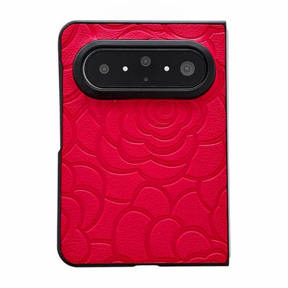 For Huawei Pura X Max Impression Camellia Pattern Protective Phone Case - Red - EDA007634106F