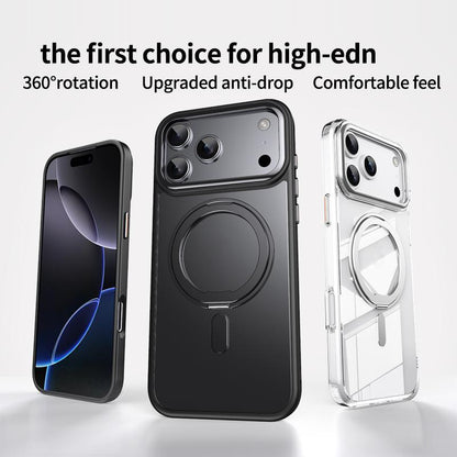For iPhone 17 Pro Frosted 360 Degree MagSafe Magnetic Holder Phone Case(Light Blue)