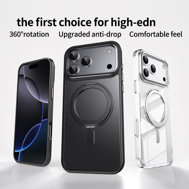 For iPhone 18 Pro Frosted 360 Degree MagSafe Magnetic Holder Phone Case(Light Blue)