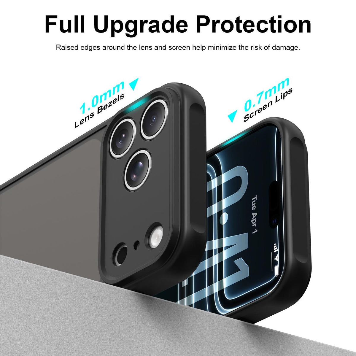 For iPhone 18 Pro Max Fan Dun Series TPU Hybrid PC Frosted Phone Case - Black - EDA007683429A