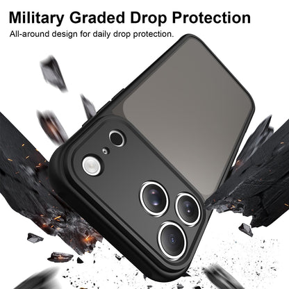 For iPhone 18 Pro Max Fan Dun Series TPU Hybrid PC Frosted Phone Case - Black - EDA007683429A