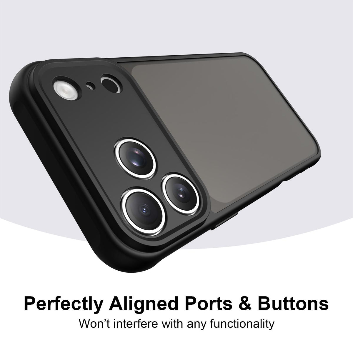 For iPhone 18 Pro Max Fan Dun Series TPU Hybrid PC Frosted Phone Case - Black - EDA007683429A