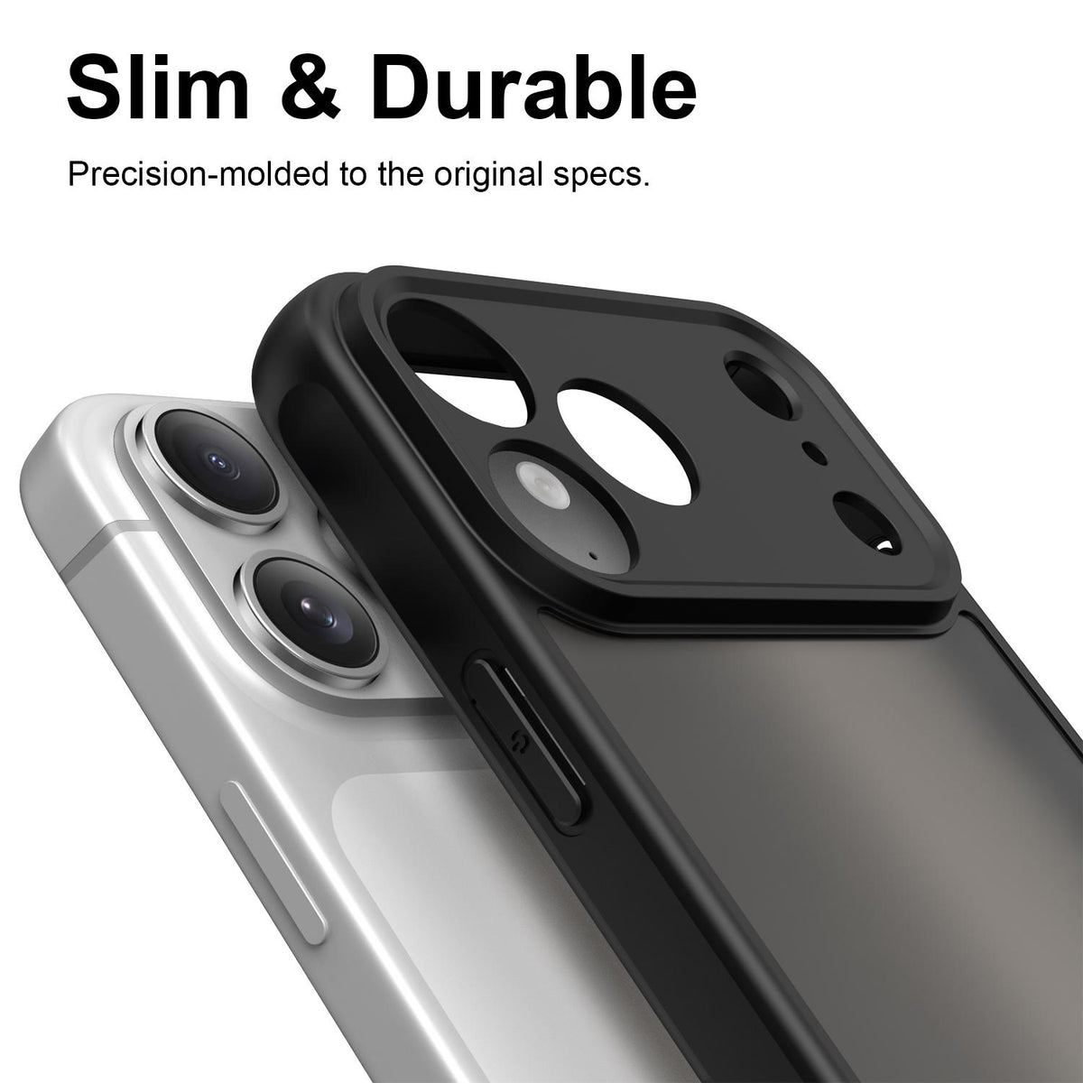 For iPhone 18 Pro Max Fan Dun Series TPU Hybrid PC Frosted Phone Case - Black - EDA007683429A