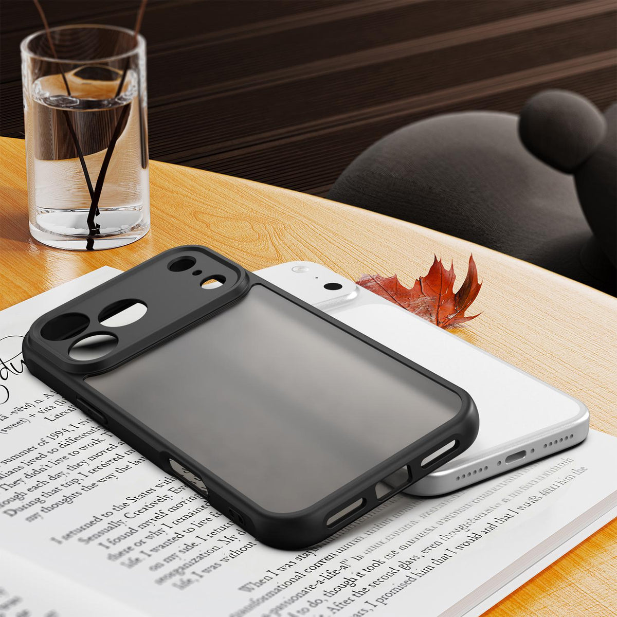 For iPhone 18 Pro Max Fan Dun Series TPU Hybrid PC Frosted Phone Case - Black - EDA007683429A