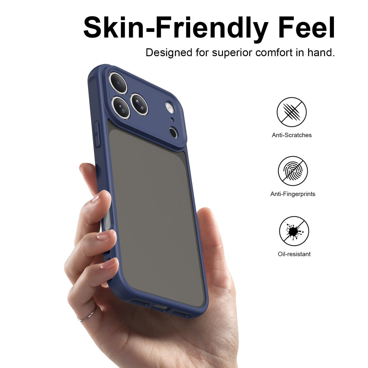 For iPhone 18 Pro Max Fan Dun Series TPU Hybrid PC Frosted Phone Case - Blue - EDA007683429B
