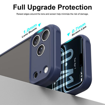 For iPhone 18 Pro Max Fan Dun Series TPU Hybrid PC Frosted Phone Case - Blue - EDA007683429B