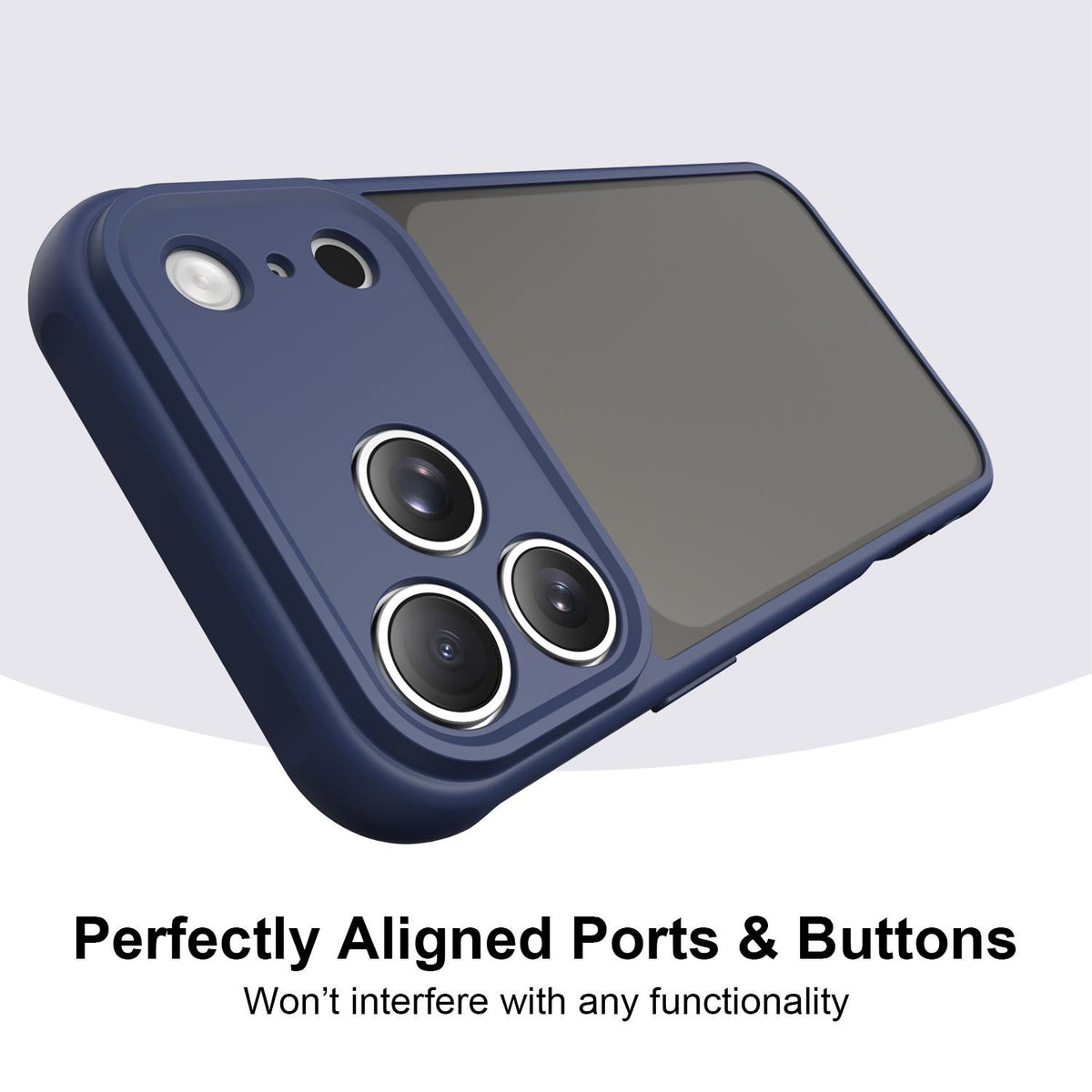 For iPhone 18 Pro Max Fan Dun Series TPU Hybrid PC Frosted Phone Case - Blue - EDA007683429B
