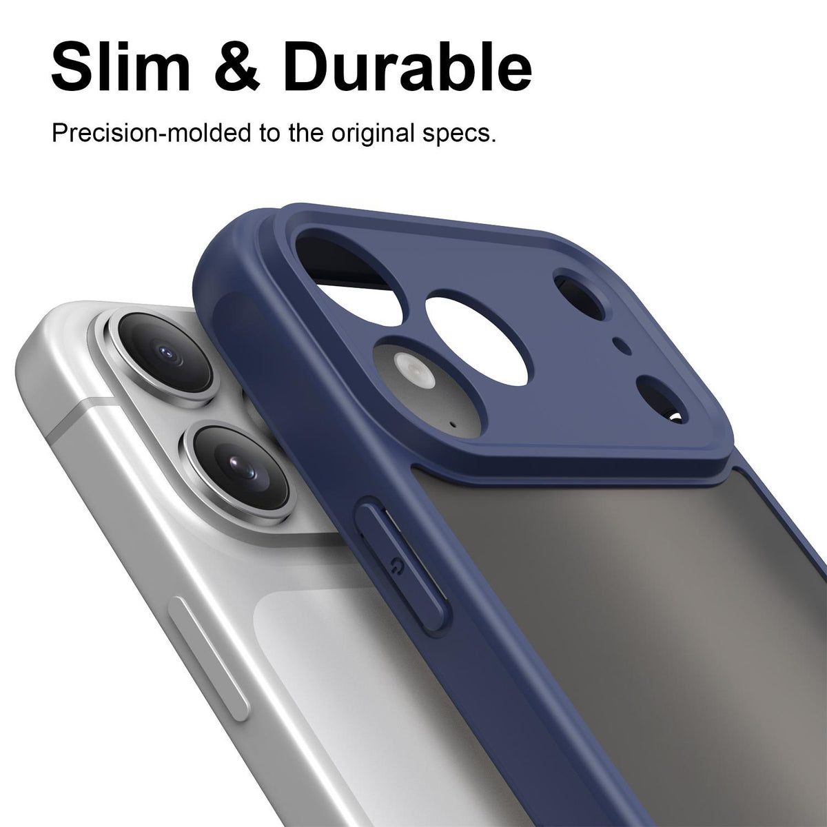 For iPhone 18 Pro Max Fan Dun Series TPU Hybrid PC Frosted Phone Case - Blue - EDA007683429B