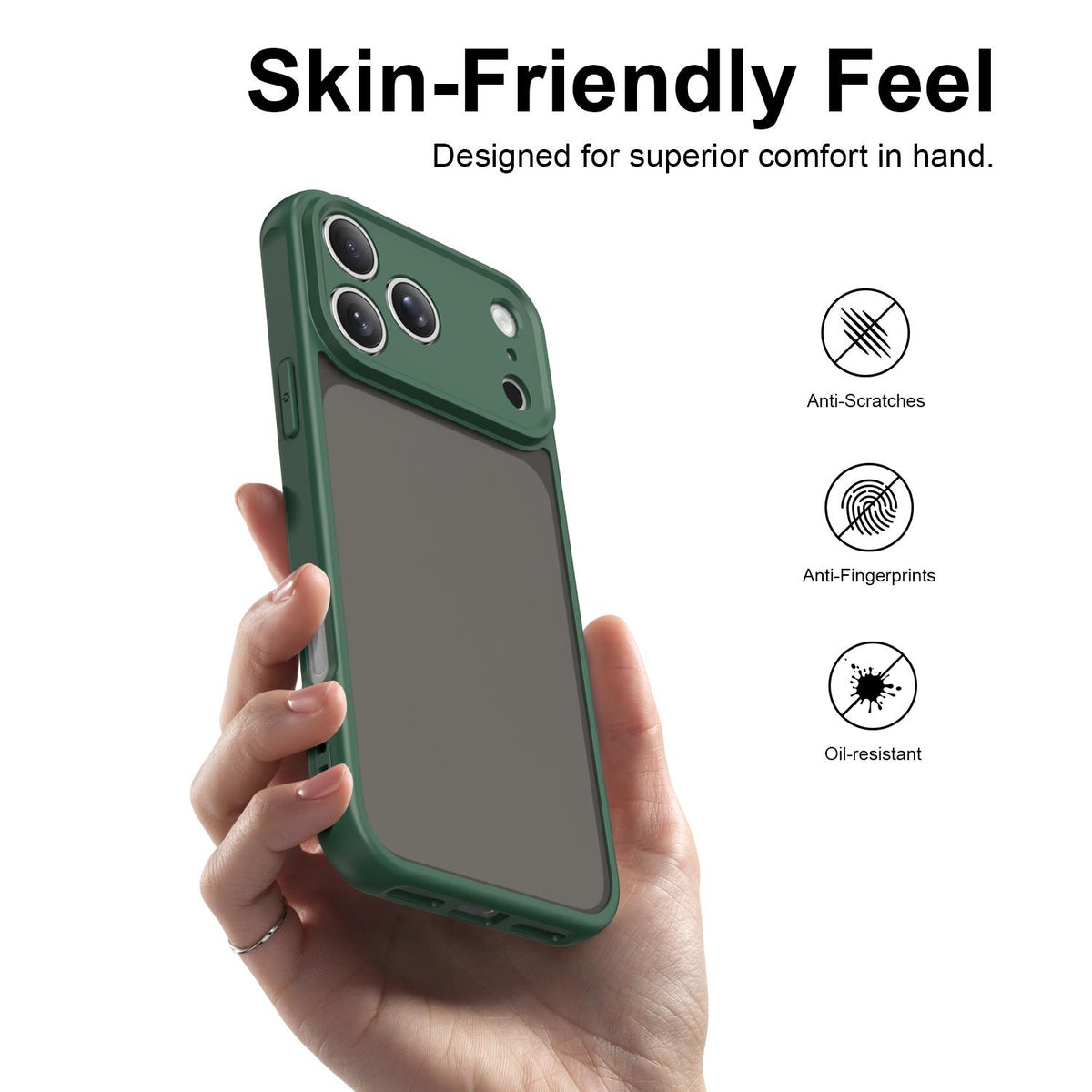 For iPhone 18 Pro Max Fan Dun Series TPU Hybrid PC Frosted Phone Case - Green - EDA007683429C