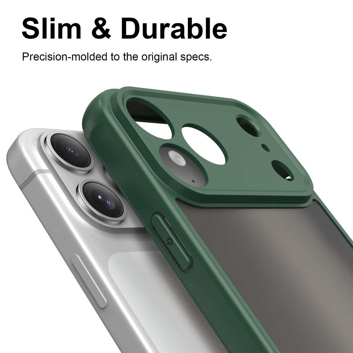 For iPhone 18 Pro Max Fan Dun Series TPU Hybrid PC Frosted Phone Case - Green - EDA007683429C