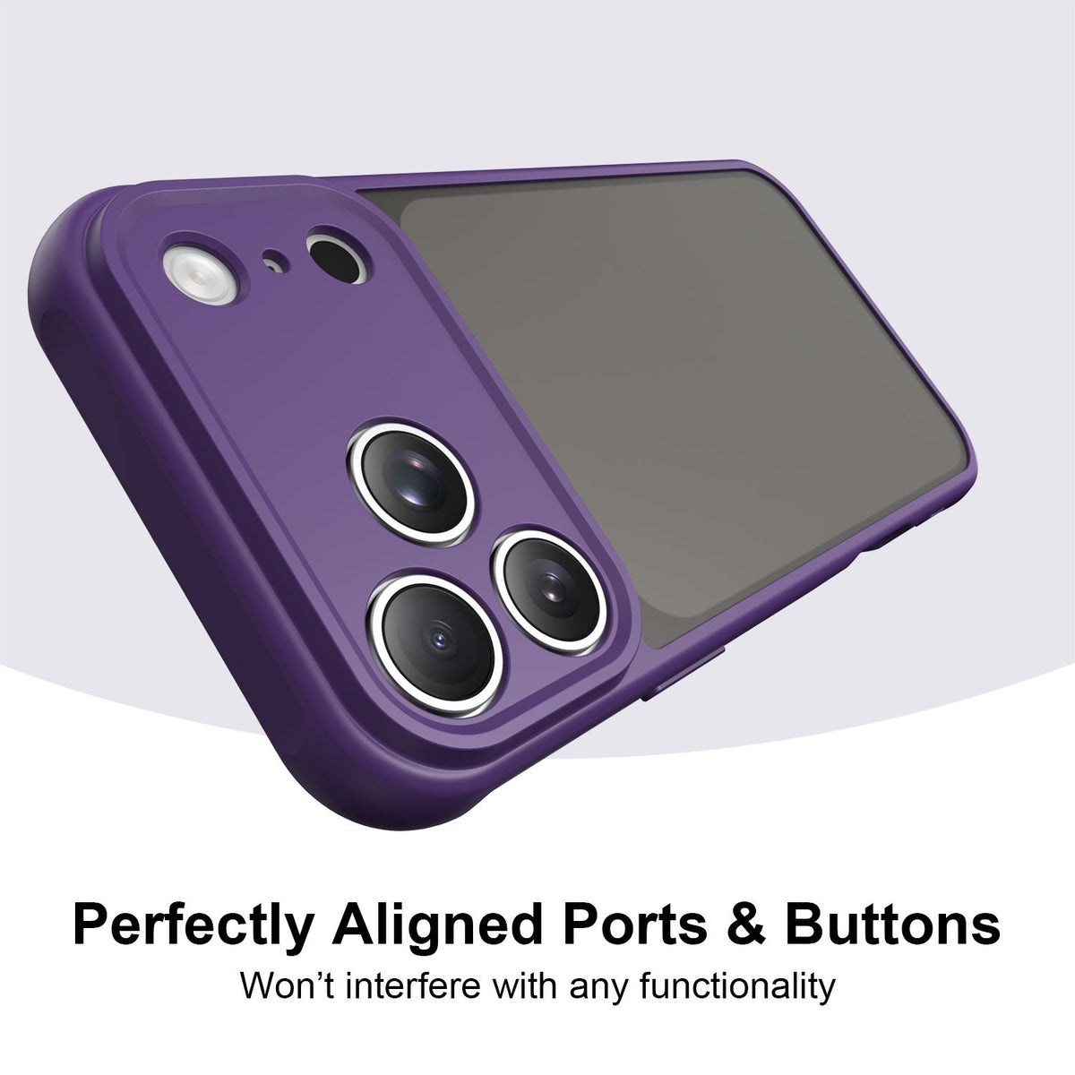 For iPhone 18 Pro Max Fan Dun Series TPU Hybrid PC Frosted Phone Case - Purple - EDA007683429D