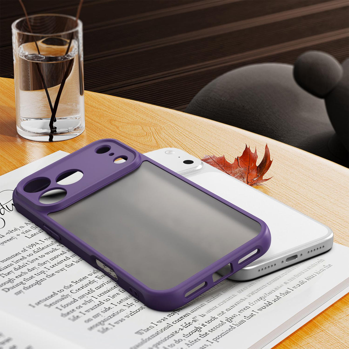 For iPhone 18 Pro Max Fan Dun Series TPU Hybrid PC Frosted Phone Case - Purple - EDA007683429D