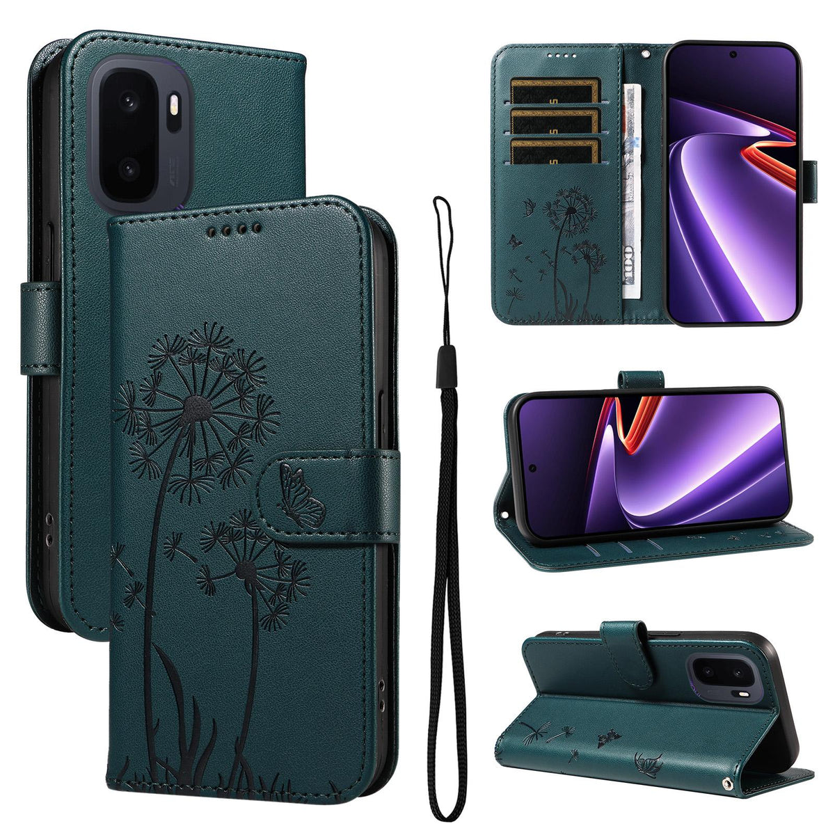 For OnePlus Ace 6 Ultra Dandelion Embossed Pattern Flip Leather Phone Case - Blue - EDA007693207E