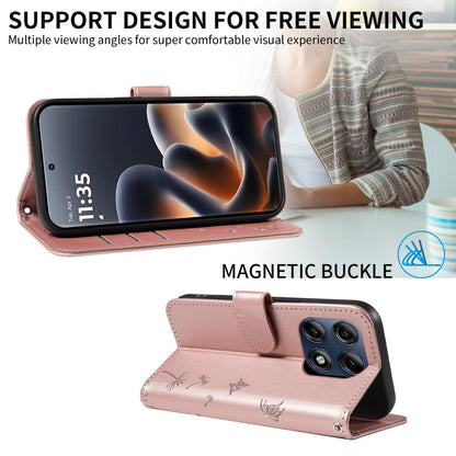 For Motorola Edge 70 Pro 5G Dandelion Embossed Pattern Flip Leather Phone Case - Rose Gold - EDA007693310B