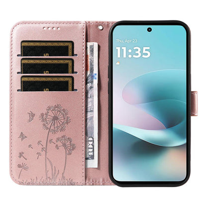 For Motorola Edge 70 Pro 5G Dandelion Embossed Pattern Flip Leather Phone Case - Rose Gold - EDA007693310B