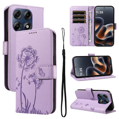 For Motorola Edge 70 Pro 5G Dandelion Embossed Pattern Flip Leather Phone Case - Purple - EDA007693310C