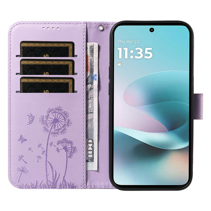 For Motorola Edge 70 Pro 5G Dandelion Embossed Pattern Flip Leather Phone Case - Purple - EDA007693310C