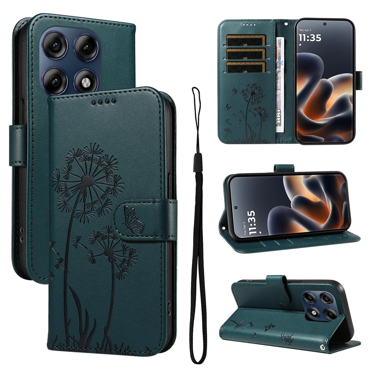 For Motorola Edge 70 Pro 5G Dandelion Embossed Pattern Flip Leather Phone Case - Blue - EDA007693310E