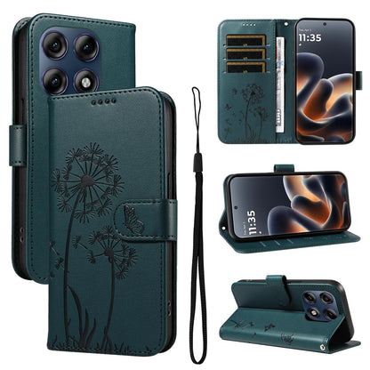 For Motorola Edge 70 Pro 5G Dandelion Embossed Pattern Flip Leather Phone Case - Blue - EDA007693310E