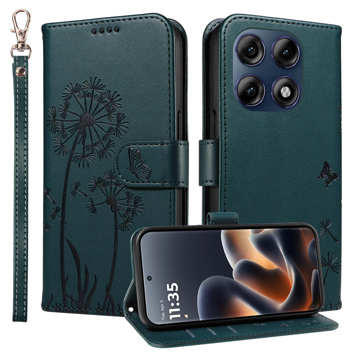 For Motorola Edge 70 Pro 5G Dandelion Embossed Pattern Flip Leather Phone Case - Blue - EDA007693310E