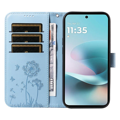 For Motorola Edge 70 Pro 5G Dandelion Embossed Pattern Flip Leather Phone Case - Sky Blue - EDA007693310F