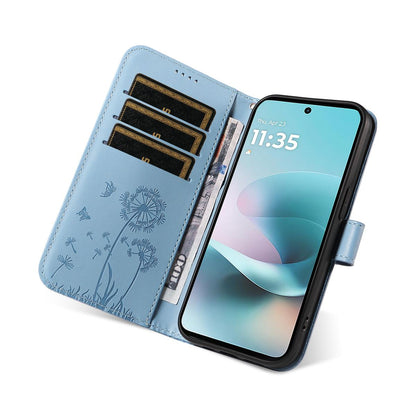 For Motorola Edge 70 Pro 5G Dandelion Embossed Pattern Flip Leather Phone Case - Sky Blue - EDA007693310F