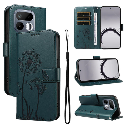 For Realme 16T 5G Dandelion Embossed Pattern Flip Leather Phone Case - Blue - EDA007693609E