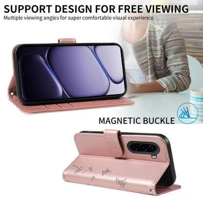 For Realme P4x 5G Dandelion Embossed Pattern Flip Leather Phone Case - Rose Gold - EDA007693610B
