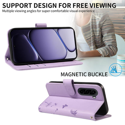 For Realme P4x 5G Dandelion Embossed Pattern Flip Leather Phone Case - Purple - EDA007693610C