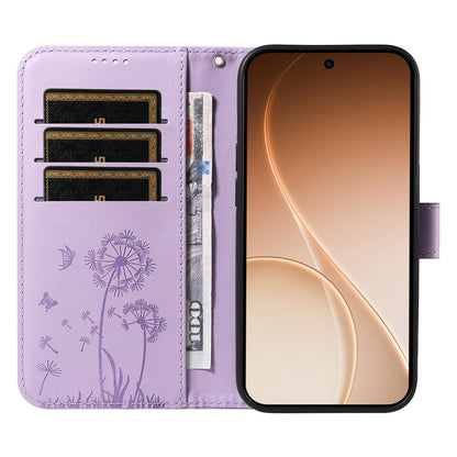 For Realme P4x 5G Dandelion Embossed Pattern Flip Leather Phone Case - Purple - EDA007693610C