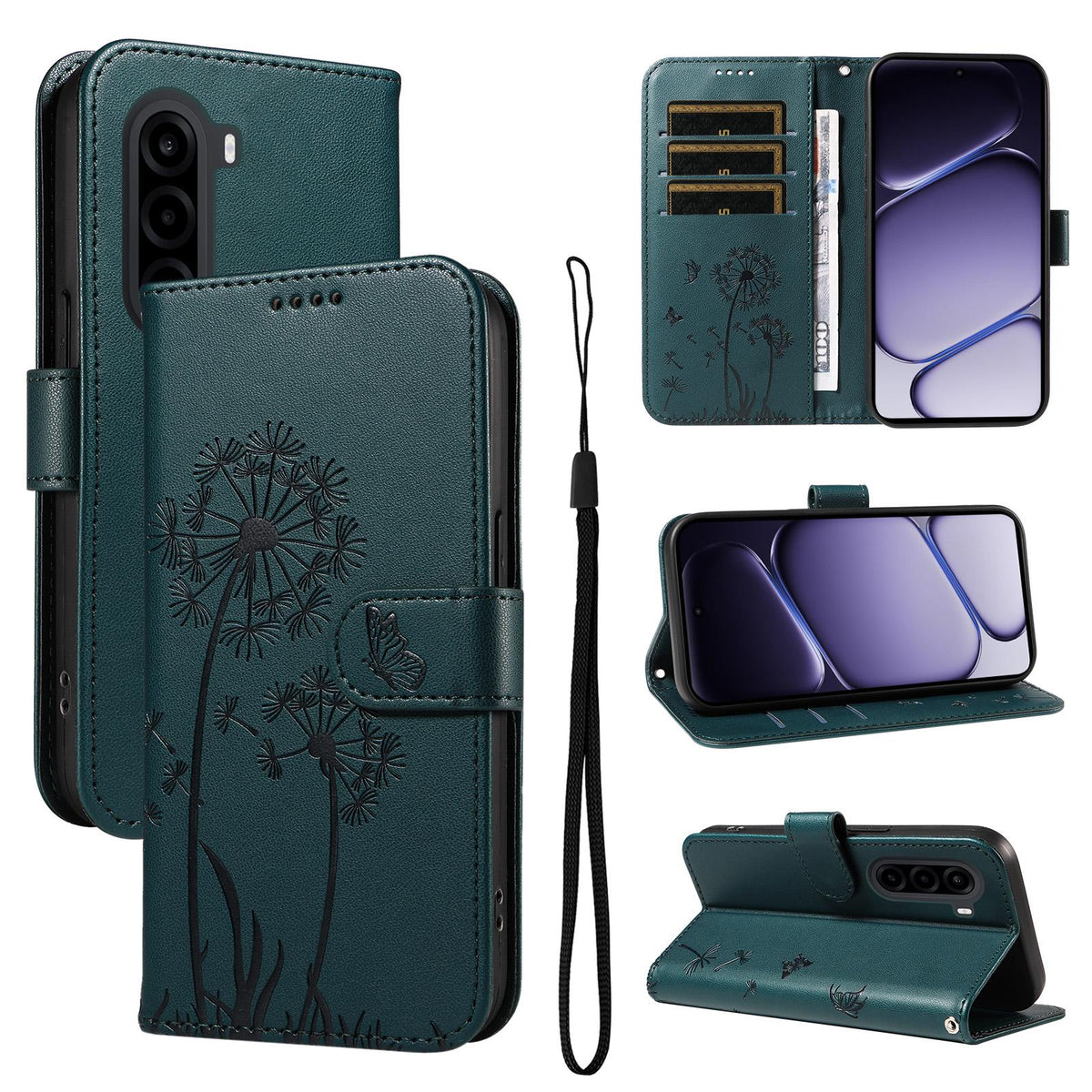 For Realme P4x 5G Dandelion Embossed Pattern Flip Leather Phone Case - Blue - EDA007693610E
