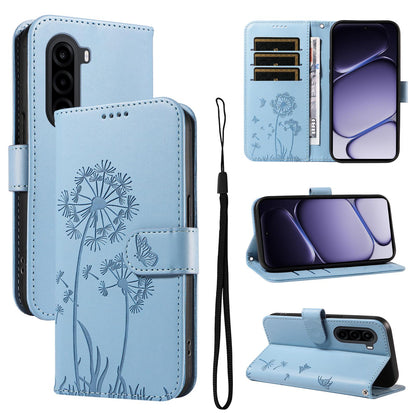 For Realme P4x 5G Dandelion Embossed Pattern Flip Leather Phone Case - Sky Blue - EDA007693610F