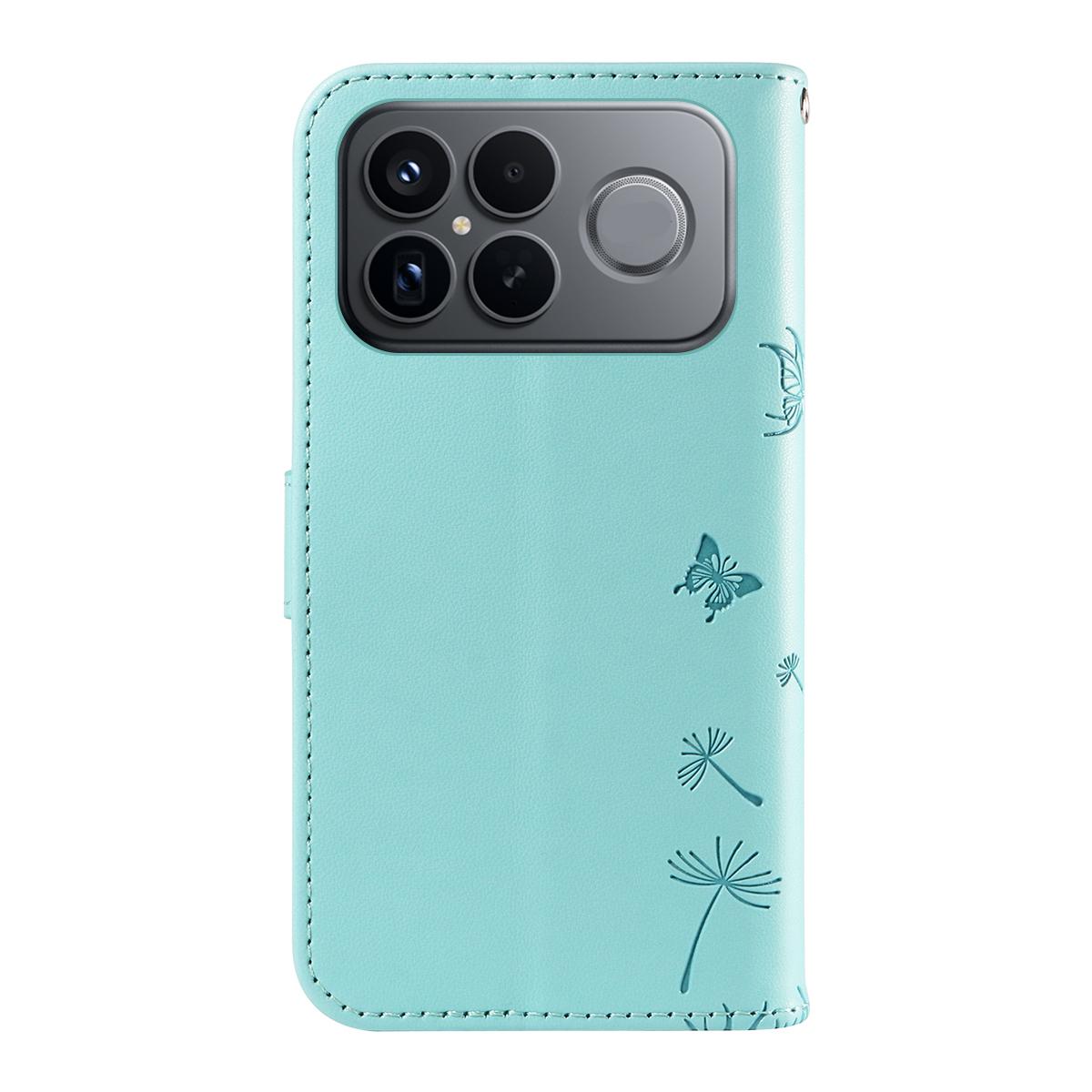 For Redmi K90 Pro Max/Poco F8 Ultra Dandelion Embossed Pattern Flip Leather Phone Case(Green)