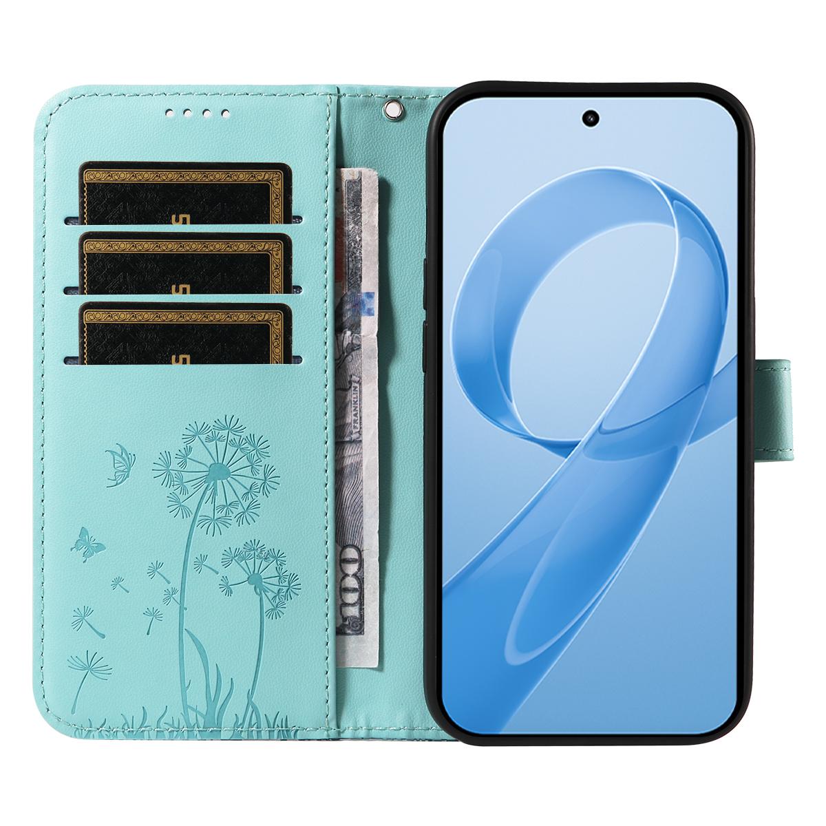 For Redmi K90 Pro Max/Poco F8 Ultra Dandelion Embossed Pattern Flip Leather Phone Case(Green)