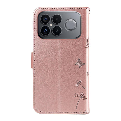 For Redmi K90 Pro Max/Poco F8 Ultra Dandelion Embossed Pattern Flip Leather Phone Case(Rose Gold)
