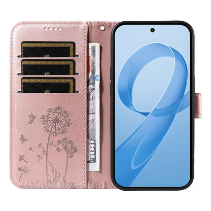 For Redmi K90 Pro Max/Poco F8 Ultra Dandelion Embossed Pattern Flip Leather Phone Case(Rose Gold)