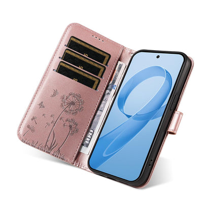 For Redmi K90 Pro Max/Poco F8 Ultra Dandelion Embossed Pattern Flip Leather Phone Case(Rose Gold)