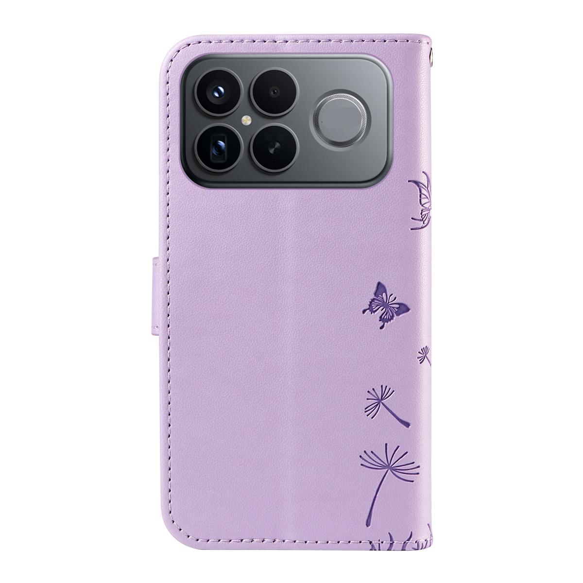 For Redmi K90 Pro Max/Poco F8 Ultra Dandelion Embossed Pattern Flip Leather Phone Case(Purple)