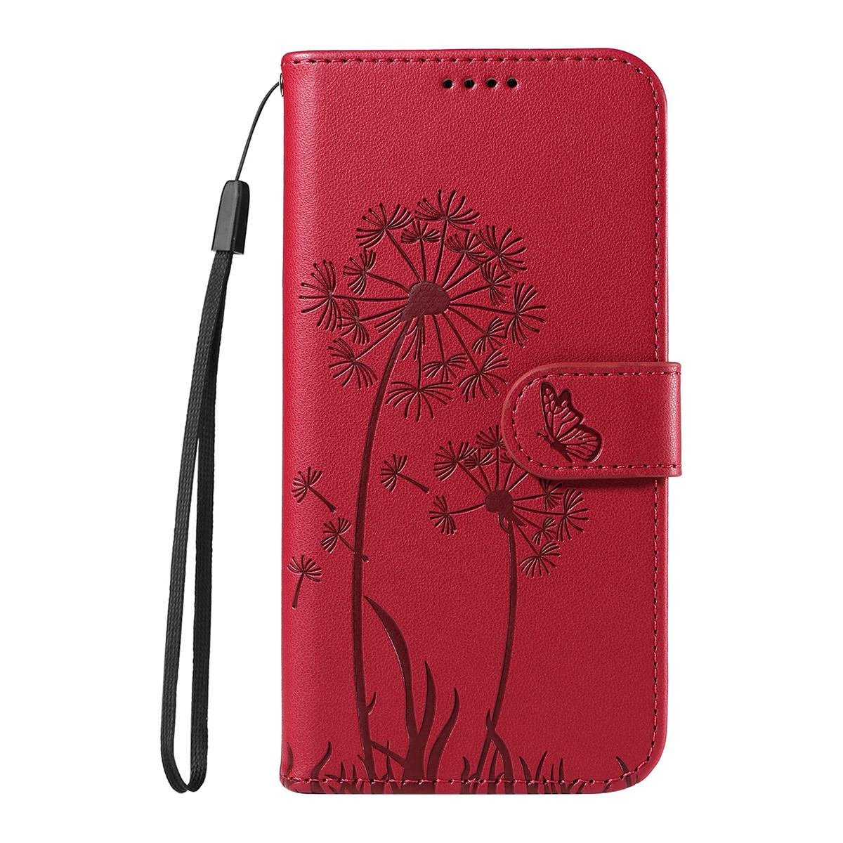 For Redmi K90 Pro Max/Poco F8 Ultra Dandelion Embossed Pattern Flip Leather Phone Case(Red)