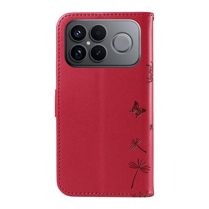 For Redmi K90 Pro Max/Poco F8 Ultra Dandelion Embossed Pattern Flip Leather Phone Case(Red)