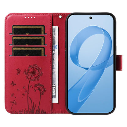 For Redmi K90 Pro Max/Poco F8 Ultra Dandelion Embossed Pattern Flip Leather Phone Case(Red)