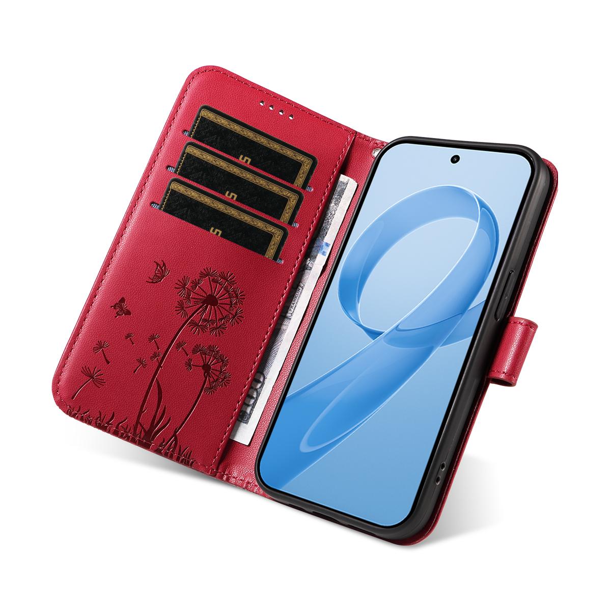 For Redmi K90 Pro Max/Poco F8 Ultra Dandelion Embossed Pattern Flip Leather Phone Case(Red)
