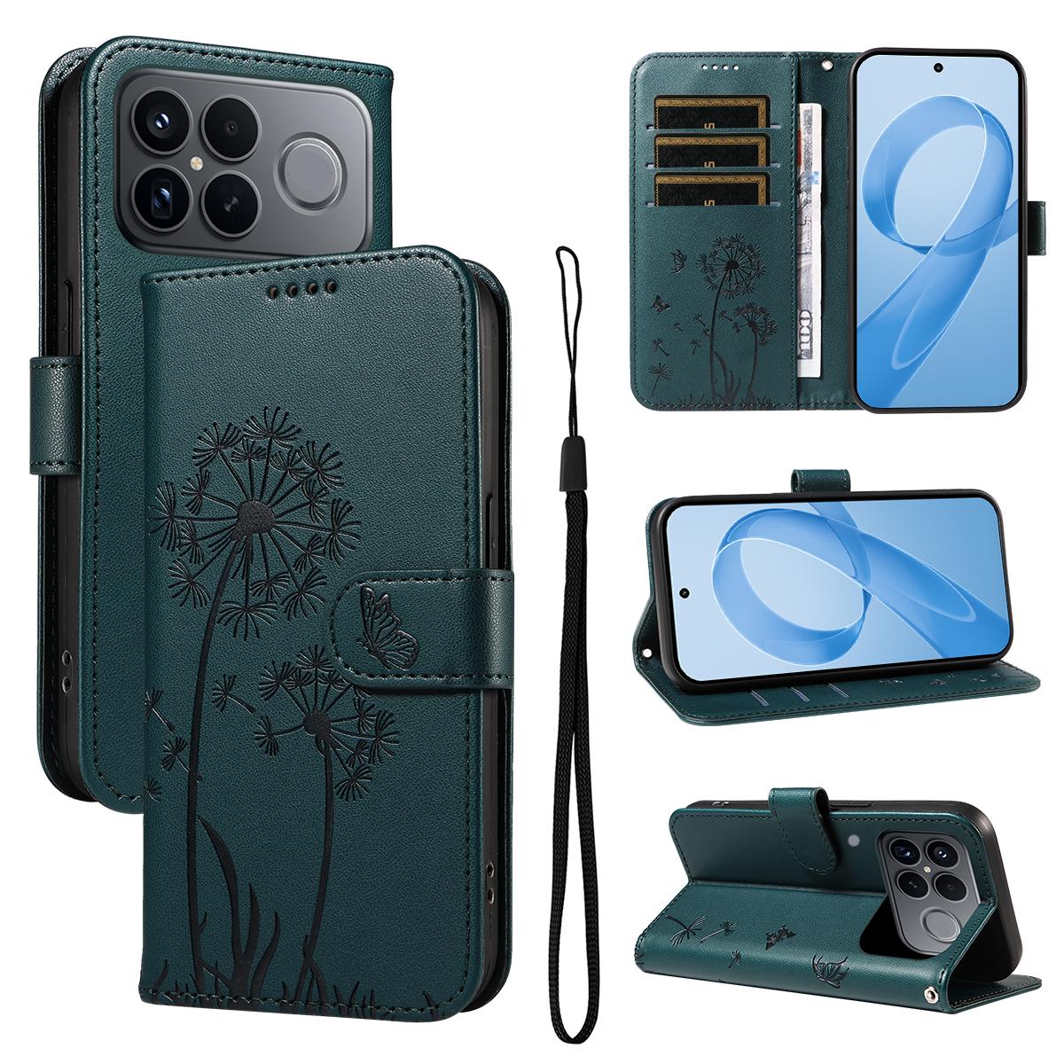 For Redmi K90 Pro Max/Poco F8 Ultra Dandelion Embossed Pattern Flip Leather Phone Case(Blue)