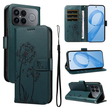 For Redmi K90 Pro Max/Poco F8 Ultra Dandelion Embossed Pattern Flip Leather Phone Case(Blue)