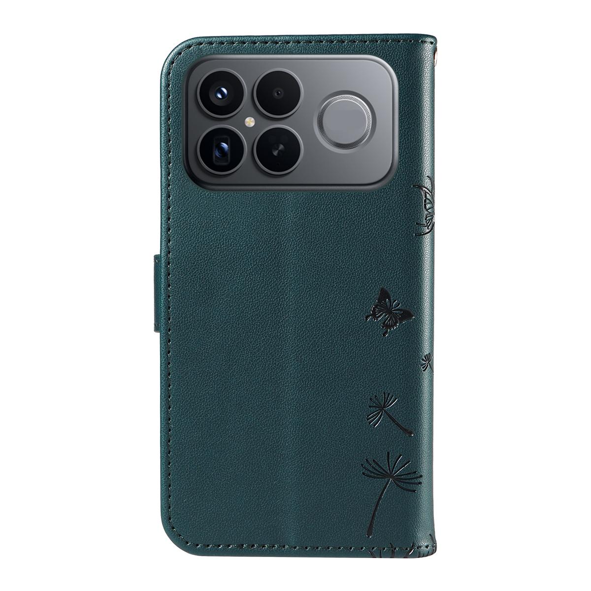 For Redmi K90 Pro Max/Poco F8 Ultra Dandelion Embossed Pattern Flip Leather Phone Case(Blue)