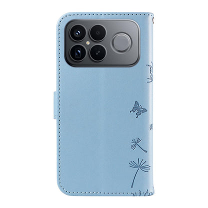 For Redmi K90 Pro Max/Poco F8 Ultra Dandelion Embossed Pattern Flip Leather Phone Case(Sky Blue)