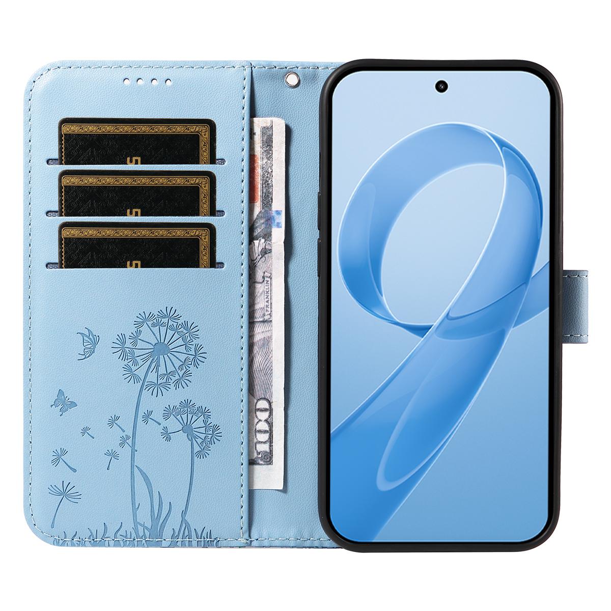 For Redmi K90 Pro Max/Poco F8 Ultra Dandelion Embossed Pattern Flip Leather Phone Case(Sky Blue)